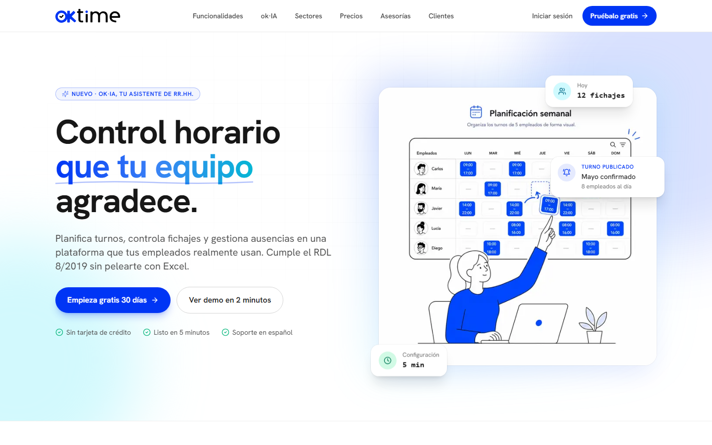 SaaS de control horario OkTime